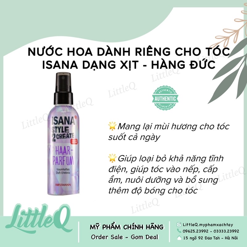 NƯỚC HOA CHO TÓC ISANA DẠNG XỊT 100ml