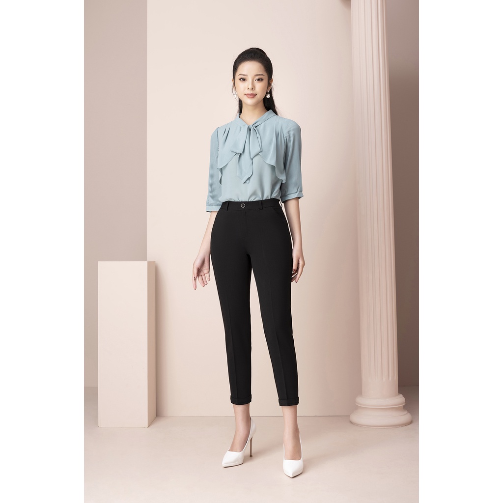 Áo Sơ Mi Tay Lỡ LUPERI Cổ Cách Điệu Nữ Tính, Chất Voan Hàn Mỏng Nhẹ, Thoáng Mát LFSM1210