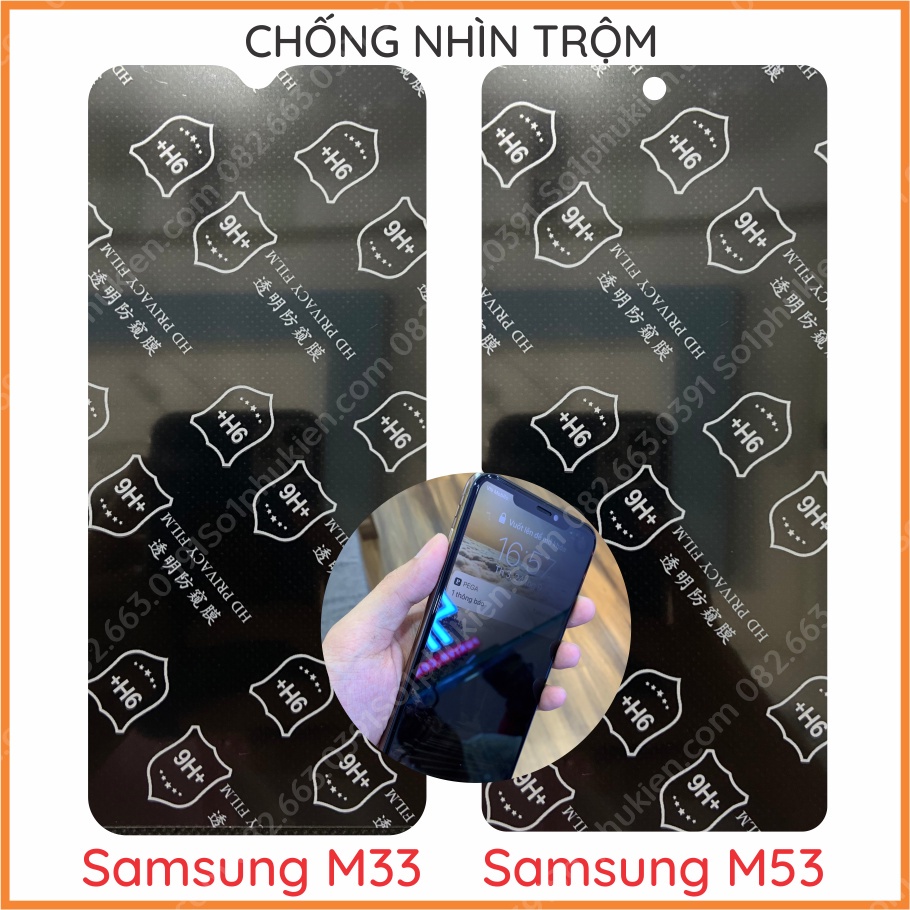 Dán cường lực chống nhìn trộm Samsung M33 5G/ M53 5G nano (cường lực dẻo 9H) &amp; PPF (6H, tự phục hồi vết trầy)