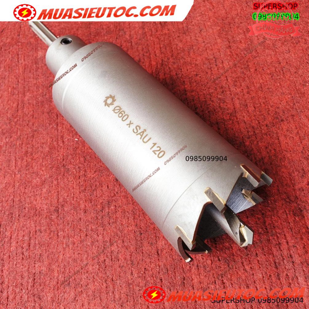 Mũi khoan rút lõi khoét tường gạch sâu Phi 60 x 120 mm không khoan bê tông, không khoan chế búa