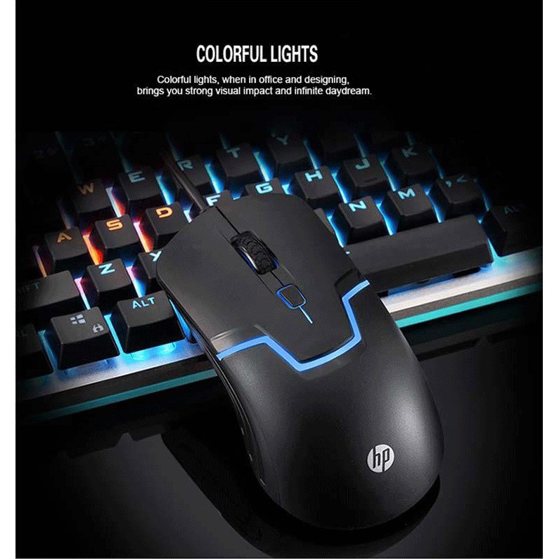 Chuột quang chơi game cho máy tính có đèn LED 7 màu HP M100 1600DPI