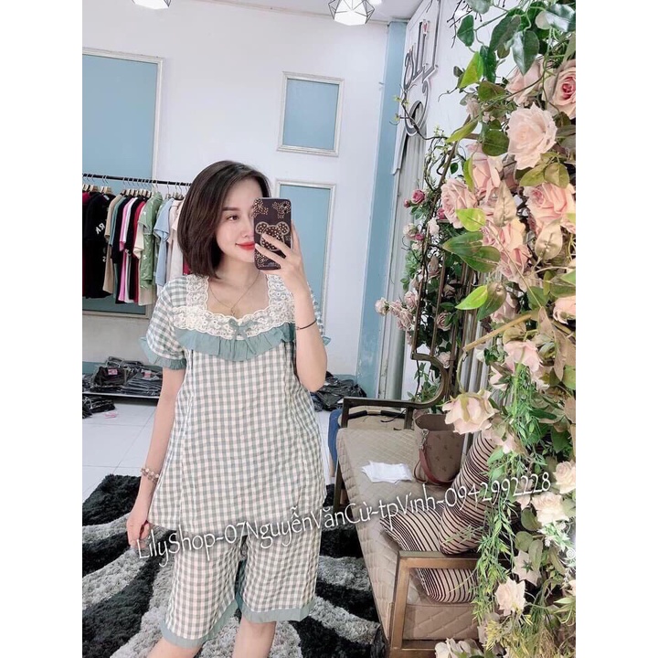 Đồ bộ bầu LỬNG ♥ bộ sau sinh LỬNG Kẻ Caro Xinh, RẺ cho mẹ bầu và sau sinh ở cữ, chất ĐŨI, có khóa ti tiện lợi