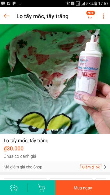 Tẩy mốc quần áo