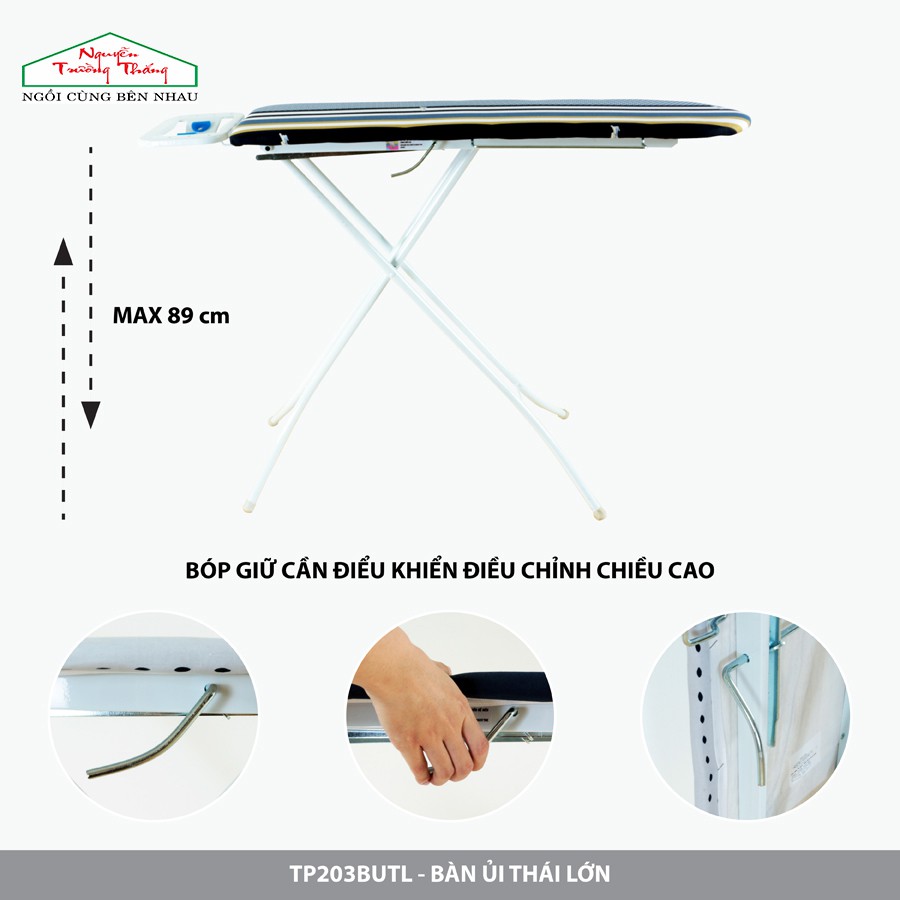 Bàn để ủi quần áo kiểu đứng Thái Lớn 30x106cm - TẶNG  | Aqua Ironing board Nguyễn Trường Th