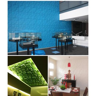 Giấy dán tường 3D ô vuông nổi