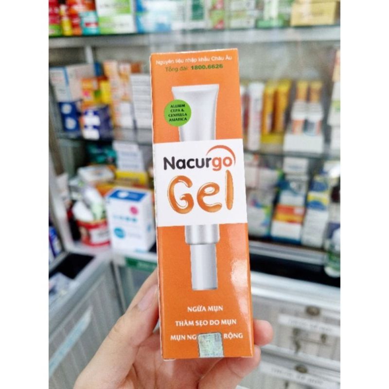Gel Ngừa  Sẹo  Mụn Nacurgo Gel 20g, Ngừa Sẹo Thâm Do Mụn