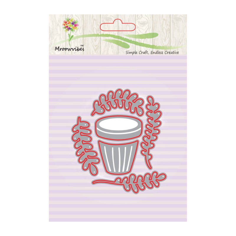 Khuôn Cắt Giấy Kim Loại Hình Chậu Hoa Xinh Xắn