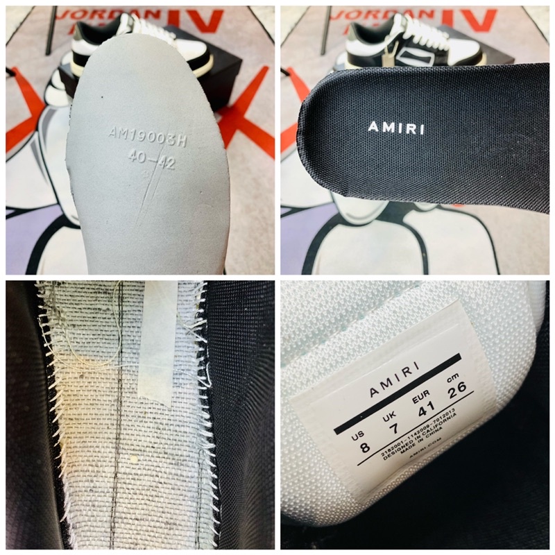 Giày thể thao sneaker cổ thấp Amiri Skel Top Black White Hàng SC