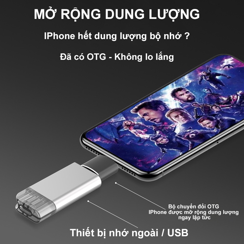 Đầu chuyển đổi Lightning sang USB 3.0 - OTG - Hợp kim cao cấp | BigBuy360 - bigbuy360.vn