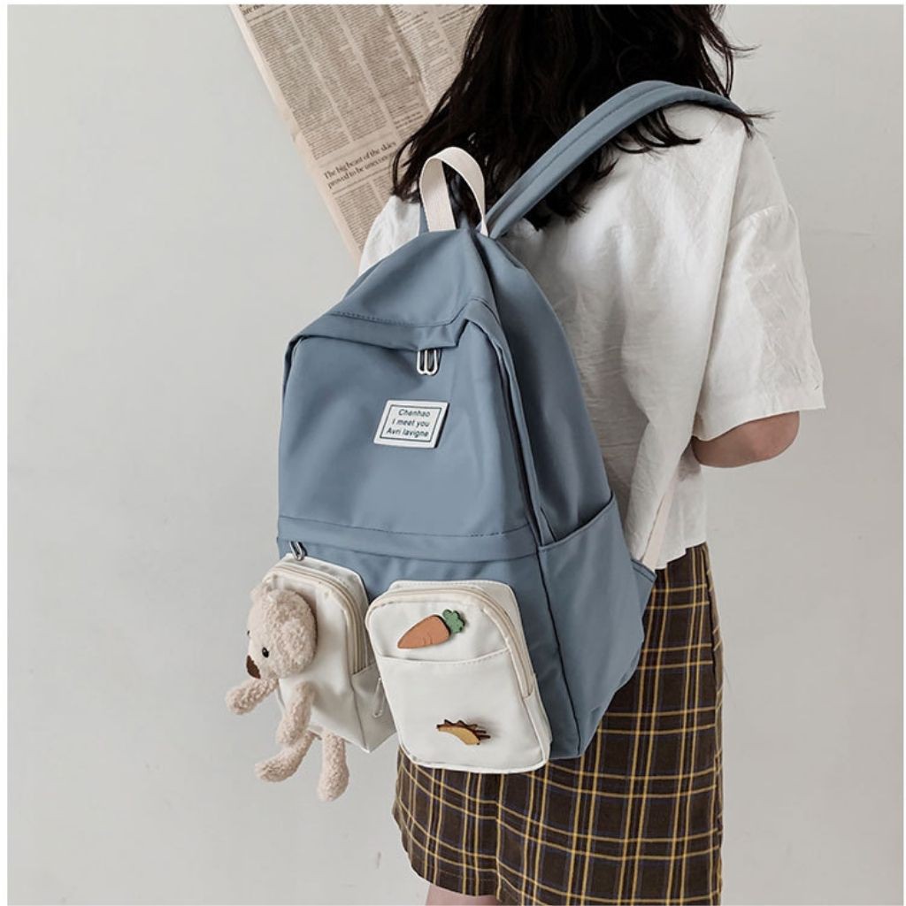 (HOT) Balo Ulzzang nữ Balo thời trang nữ KR 358- Vải dù cao cấp chống nước, Size 40 vừa laptop, 4 màu lựa chọn- KARA 358