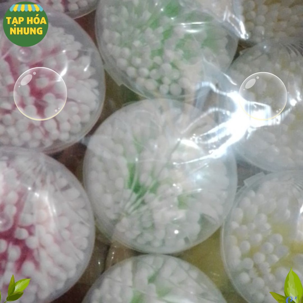 Tăm bông hộp tròn Baby Wise, đầu tăm làm từ bông tự nhiên an toàn cho bé