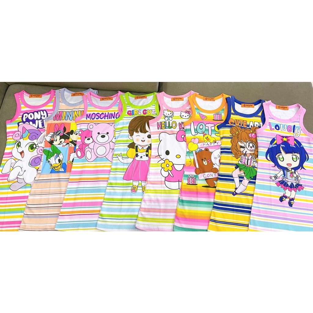 Váy đầm bé gái size 3-5 tuổi thun gân lạnh Jennie kids J497