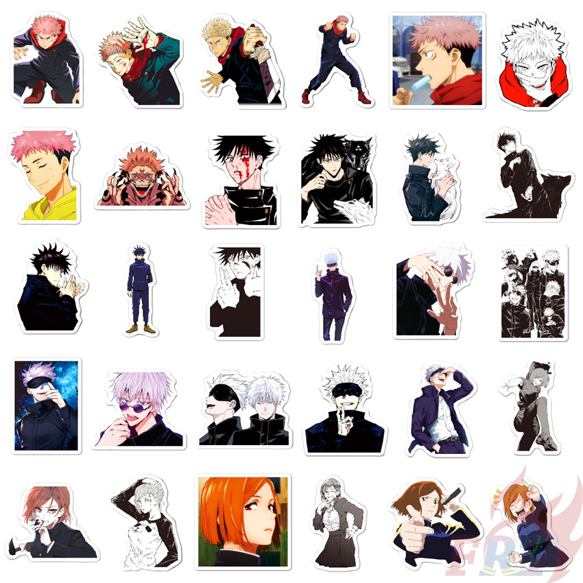 Bộ 55 miếng dán trang trí chống thấm nước chủ đề anime Jujutsu Kaisen
