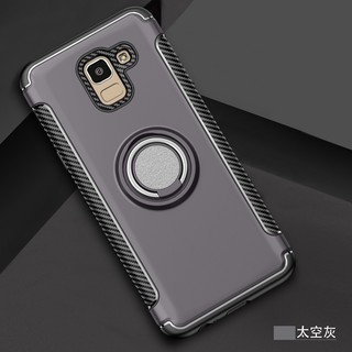 Ốp lưng TPU + PC có giá đỡ hình nhẫn kèm nam châm tiện dụng gắn trên ô tô cho Samsung Galaxy J6 2018