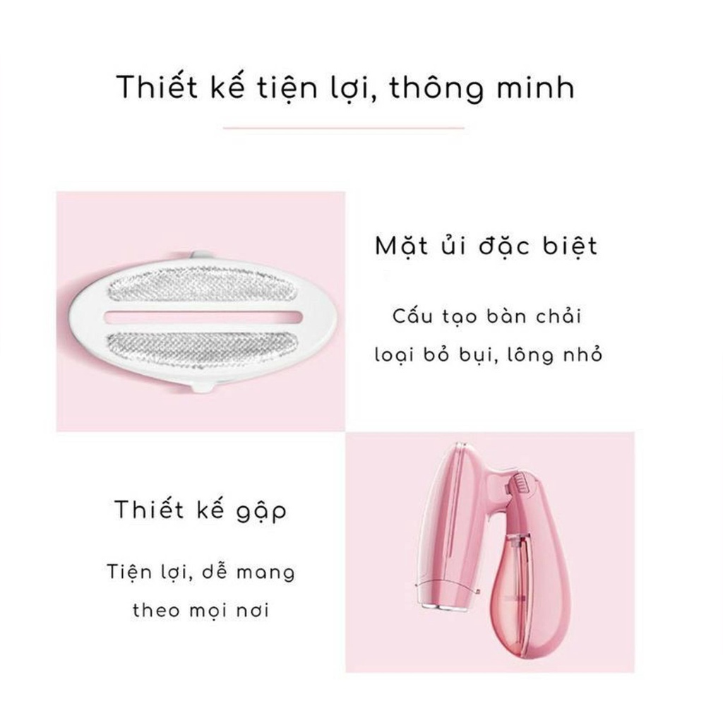 Bàn Là Hơi Nước Cầm Tay Gấp Gọn Tiện Dụng, Thiết Kế An Toàn, Tiện Lợi, Dễ Sử Dụng, Công Suất 1500W, Dung Tích 130ml