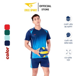 Bộ bóng chuyền nam beyono heron cổ tròn, vải be-nippy co giãn thoáng mát