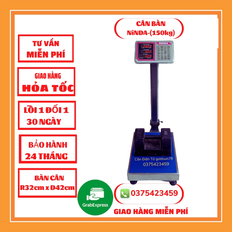 Cân điện tử tính tiền cân bàn NiNDA-AD6-150Kg tính tiền dùng cho cân hàng hóa được làm bằng thép không gỉ