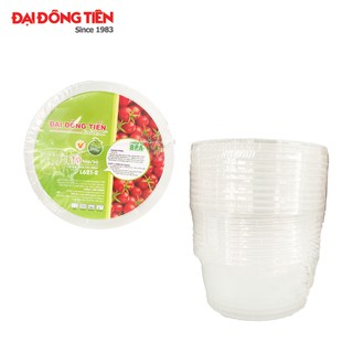 Combo 10 hộp nhựa tròn siêu mỏng có nắp 350ml Đại Đồng Tiến L621-2