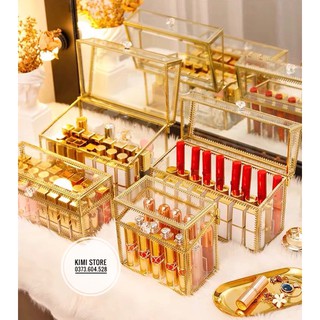 Hộp Đựng Son 15 Ô  Gold Có Nắp