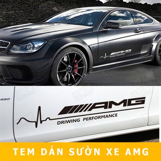 Cặp Tem Dán Sườn AMG Xe Hơi Ô Tô Trang Trí Phong Cách Thể Thao