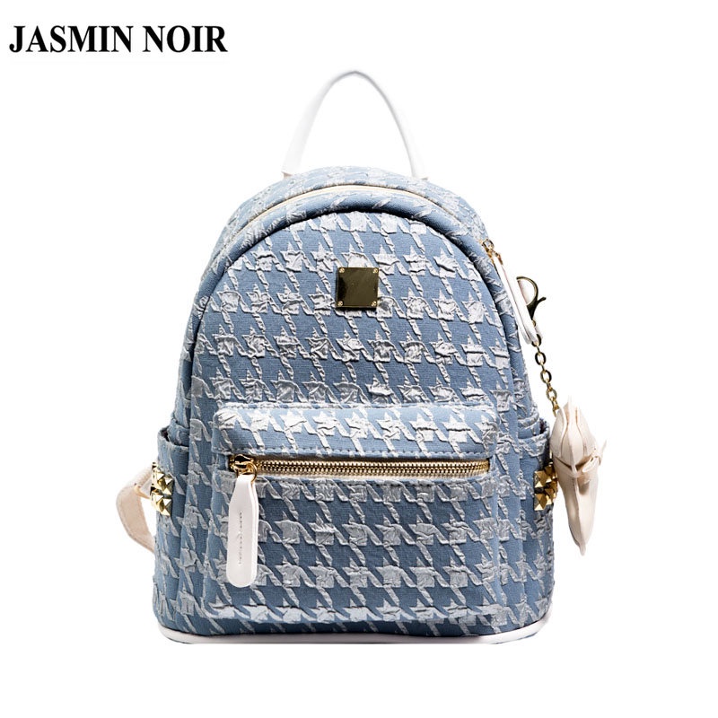 Ba Lô JASMIN NOIR Đi Học Vải Len Thiết Kế Đơn Giản Thời Trang Cho Nữ