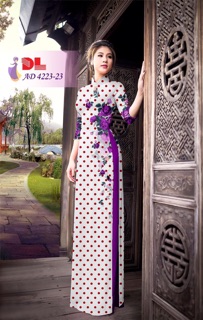 Vải áo dài chấm bi
