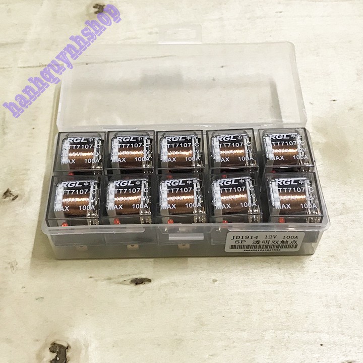 Hộp 10 Rơ Le 5 Chân 12V 100A Hoặc 24V 100A