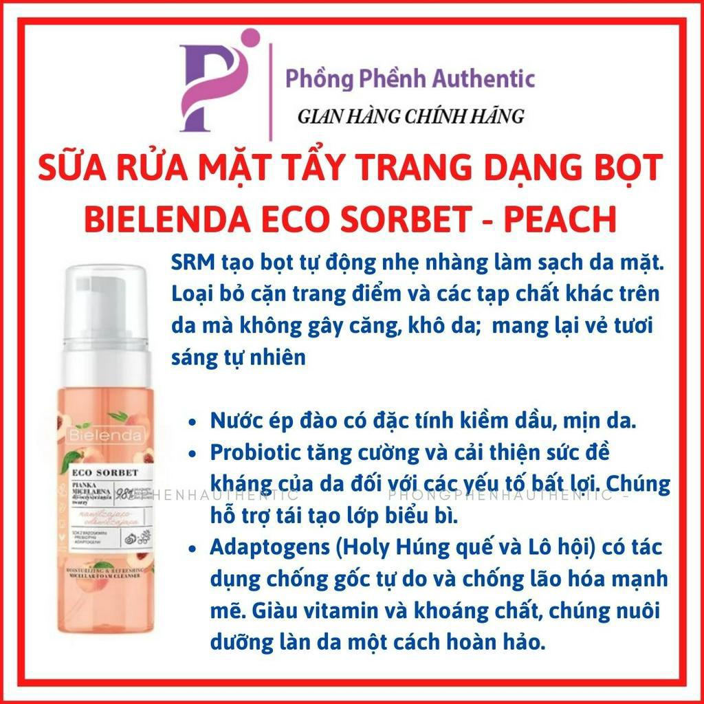 SỮA RỬA MẶT TẠO BỌT BIELENDA ECO SOBERT Micellar Foam Cleanser PEACH - PINEAPPLE 150ML