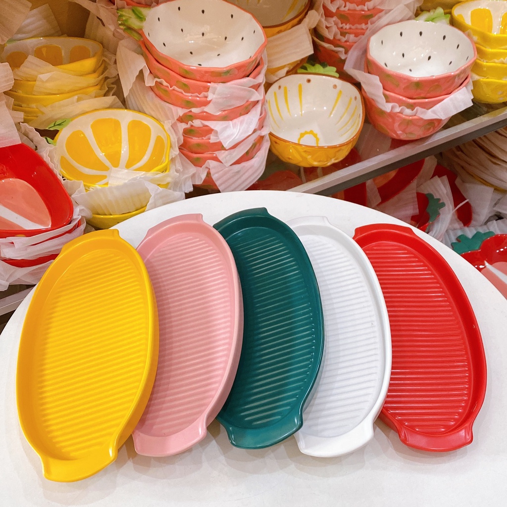 Đĩa gốm sứ decor kiểu dáng oval siêu đẹp mắt 26cm