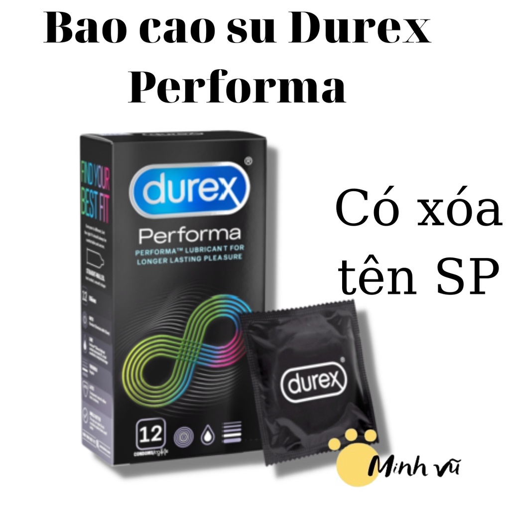 [ Có video ảnh thật ] Bao cao su Durex Performa kéo dài thời gian hộp 12 chiếc bcs