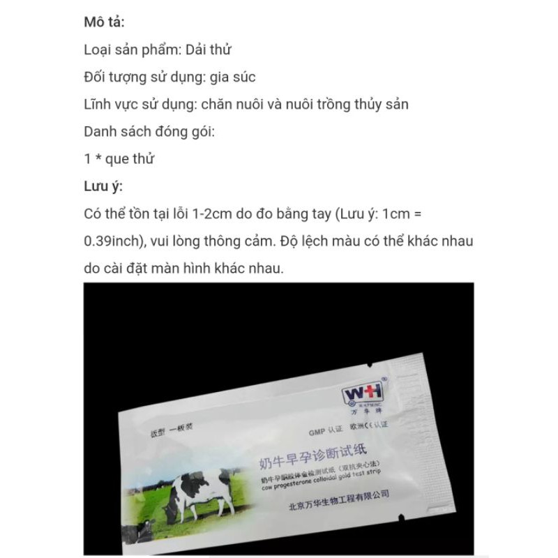 Que thử thai bò, combo 5 cái, chính xác đến 90% - Que thử thai bò phát hiện mang thai nhanh chóng, chính xác cao