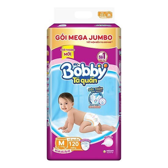 TÃ QUẦN BOBBY MEGA JUMBO M120, L111, XL102, XXL93 MỚI