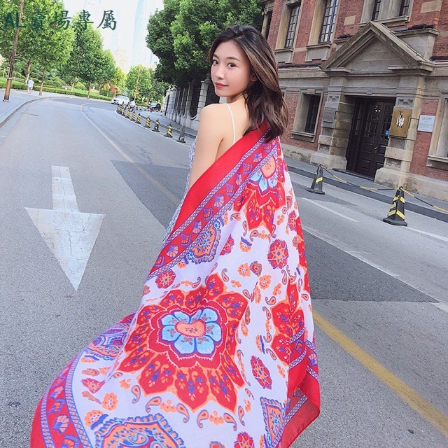 Khăn choàng đi biển boho vintage hoạ tiết đẹp trong trẻo thanh cao