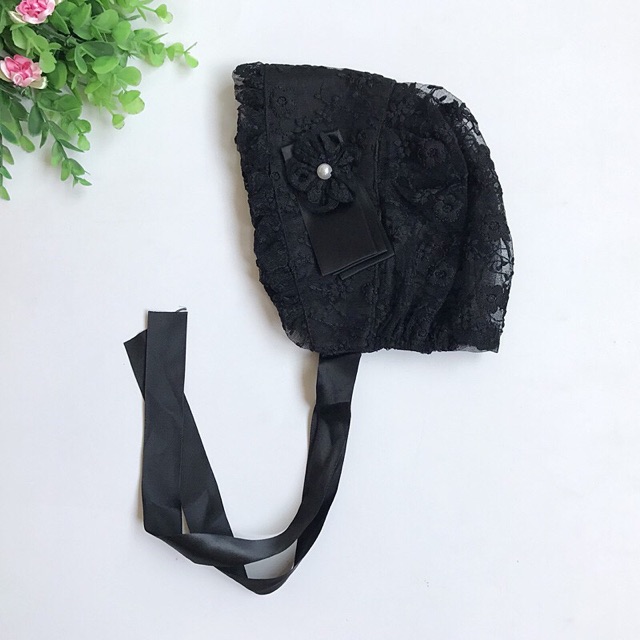Mũ Nón Ren Hoa Đính Hạt Dễ Thương Có Dây Cột Sang Trọng Cho Bé Gái