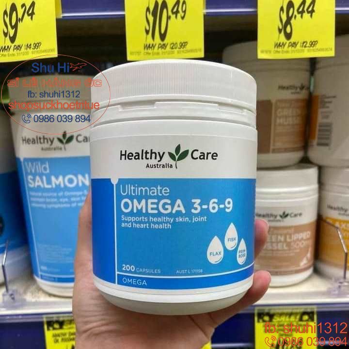 Omega 369 của Healthy Care Úc 200 viên - Healthy Care Ultimate Omega 3-6-9 - Hàng Chemist Úc đi air