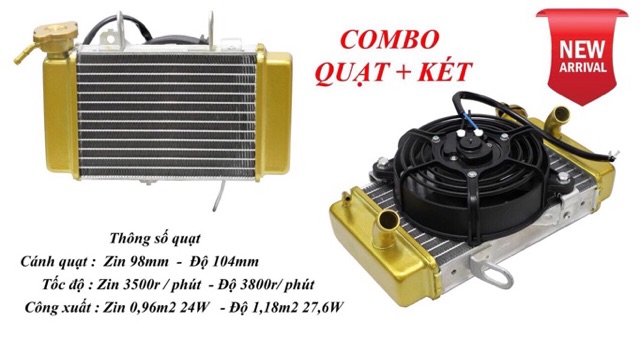 Combo hiệu quả nhất để giảm nhiệt độ xe , Quạt và Két nước độ cho Exciter và Winner Sonic