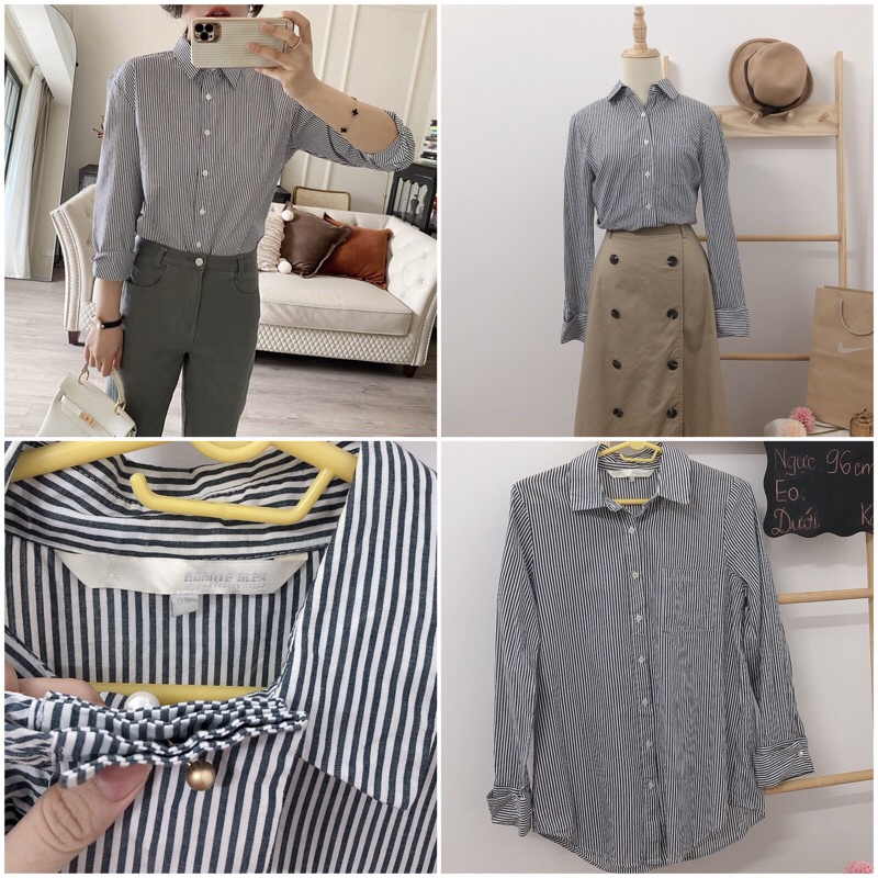 Áo vin sơ mi sọc sơ mi kẻ siêu đẹp