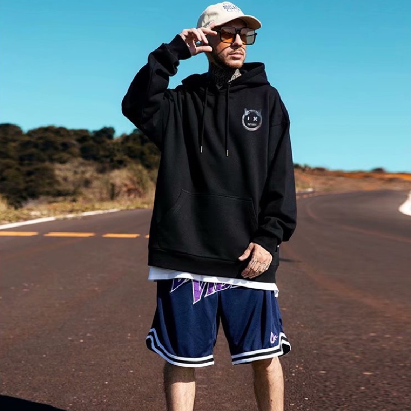 Áo hoodie tay dài dáng rộng in chữ phong cách hiphop đường phố Hàn Quốc thời trang mùa đông cho nam cỡ lớn M-8XL