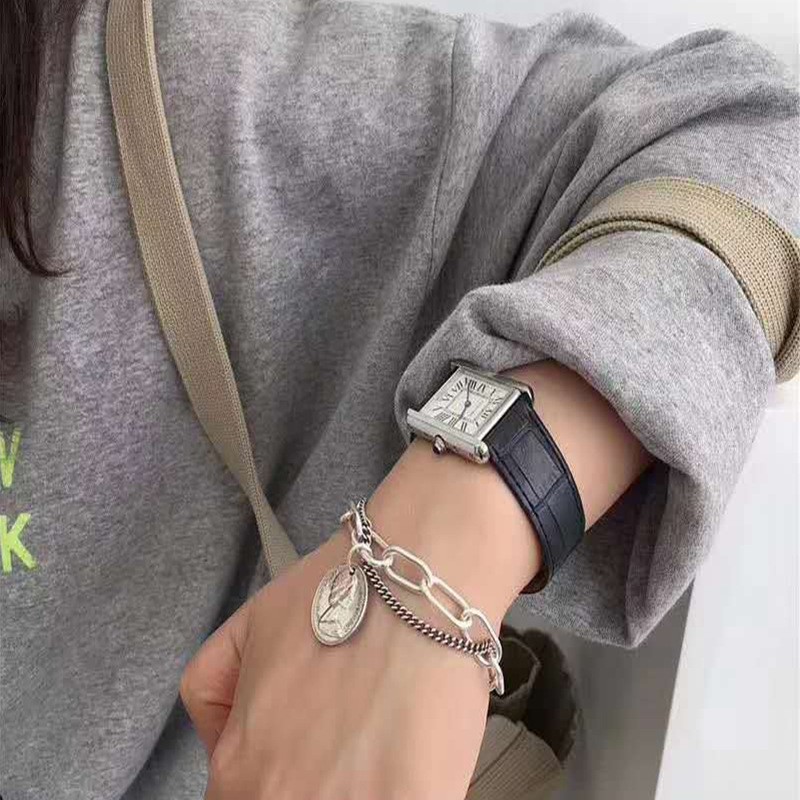 Korean Retro Style Silver Plated Metal Bracelet For Couples | BigBuy360 - bigbuy360.vn
