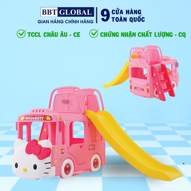 Cầu trượt bể bóng Hàn Quốc xe Bus Hello Kitty 3 trong 1 Y1601 BBT GLOBAL