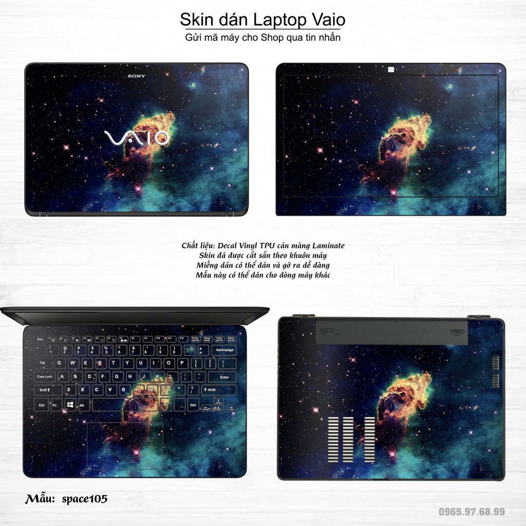 Skin dán Laptop Sony Vaio in hình không gian nhiều mẫu 18 (inbox mã máy cho Shop)