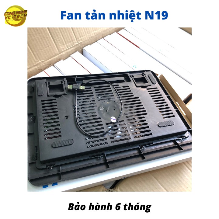 Đế Tản Nhiệt Laptop Cooling N19 - Một Fan lớn hỗ trợ Laptop 14inch