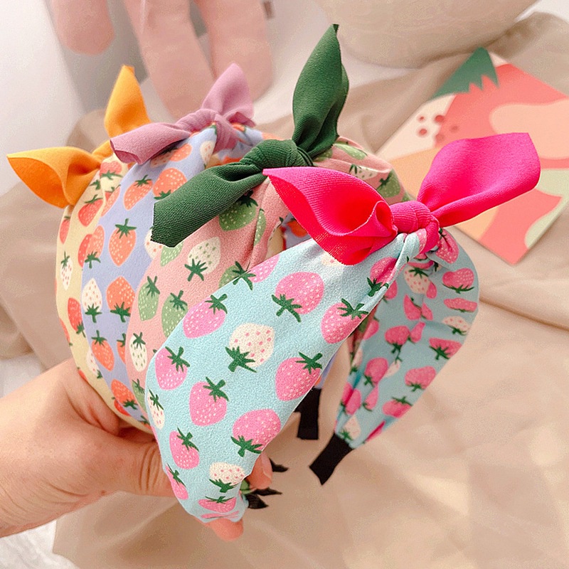 Băng Đô In Họa Tiết Trái Cây Màu Sắc Xinh Xắn Cho Bé