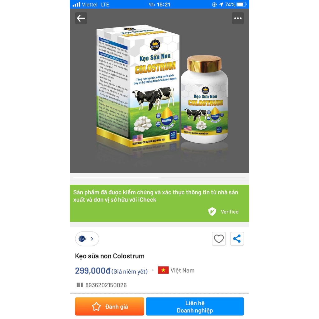 Kẹo Sữa Non COLOSTRUM - LUCKY WAY Tăng Khả Năng Miễn Dịch, Hấp Thụ Dinh Dưỡng