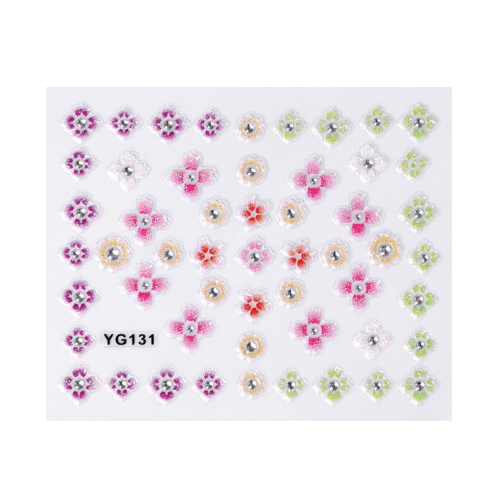 MONJA [Hàng mới về] Set 2 nhãn dán họa tiết hoa xinh xắn trang trí móng nghệ thuật