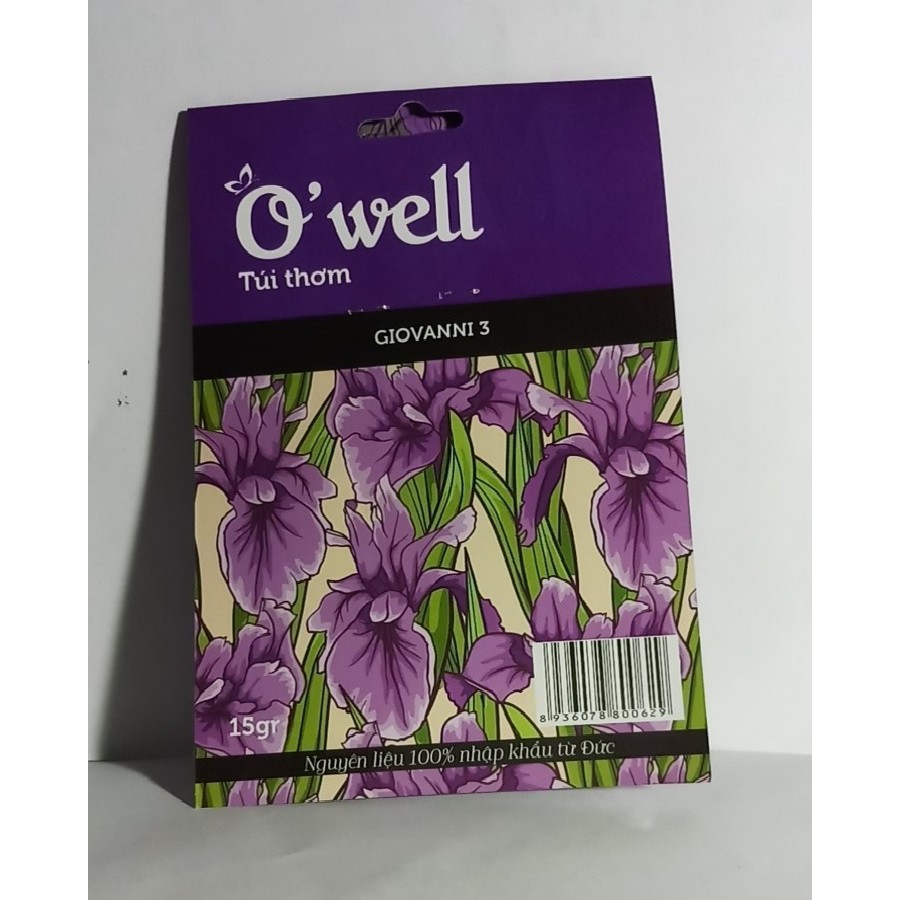 Túi thơm O'well hương Giovanni hạt thơm nhập khẩu 100% của Đức làm thơm phòng, tủ quần áo, ô tô...