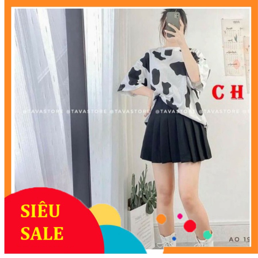 [XẢ KHO_FREESHIP] Set Áo Bò Sữa Phối Chân Váy Xếp Ly Siêu Xinh[Chất Đẹp] Set Áo Thun Tay Lỡ Kèm Chân Váy Ngắn