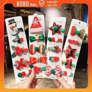 SET 5 CÁI | Kẹp Tóc Giáng Sinh Diện Noel Dễ Thương Cho Bé