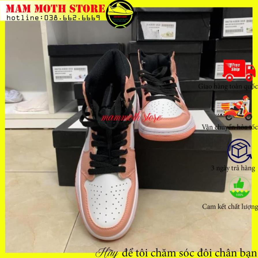 Giày jd,sneaker nam nữ,Air Jor dan 1 Mid Pink Quartz hồng cao cổ