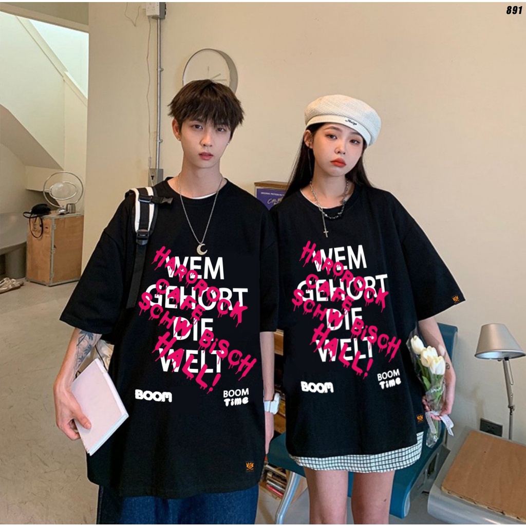 Áo thun nam nữ tay lỡ Bom Time 891 form rộng unisex